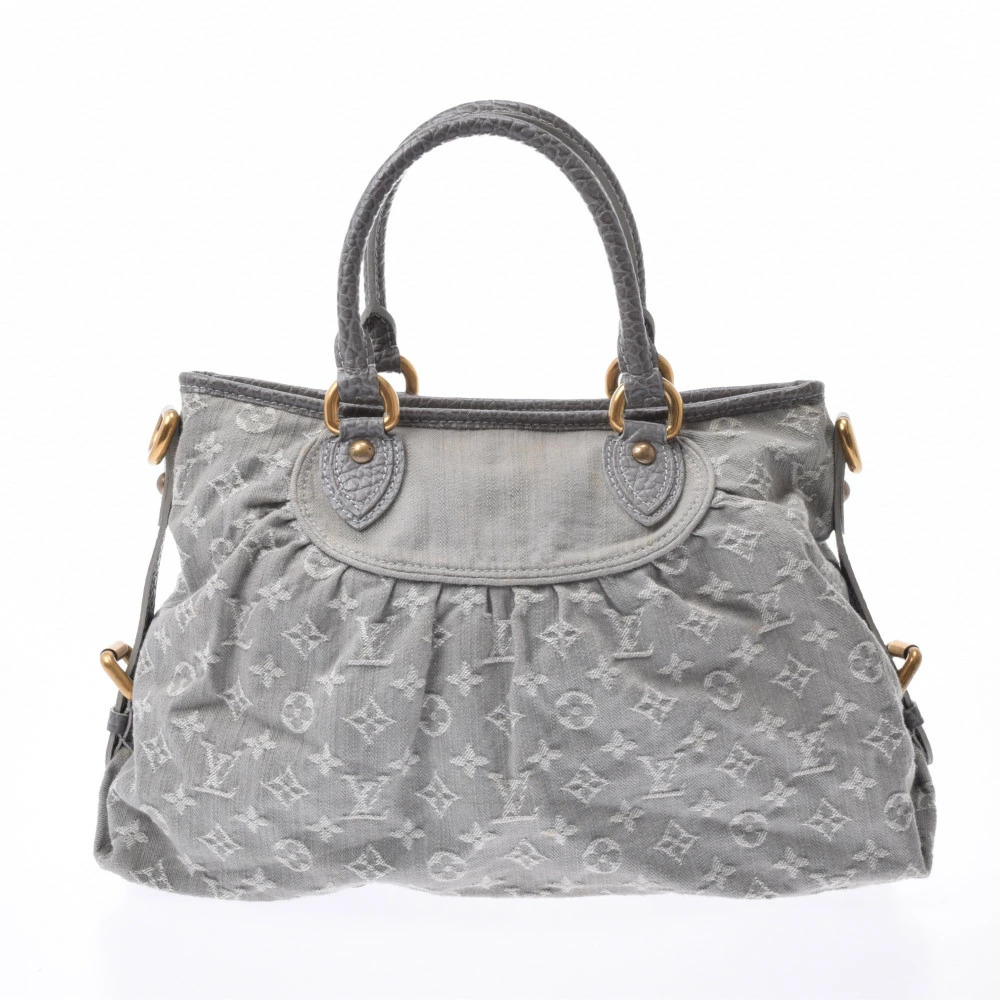 LOUIS VUITTON Monogram Denim Neo Cabby Bag Gris Leather Handbag